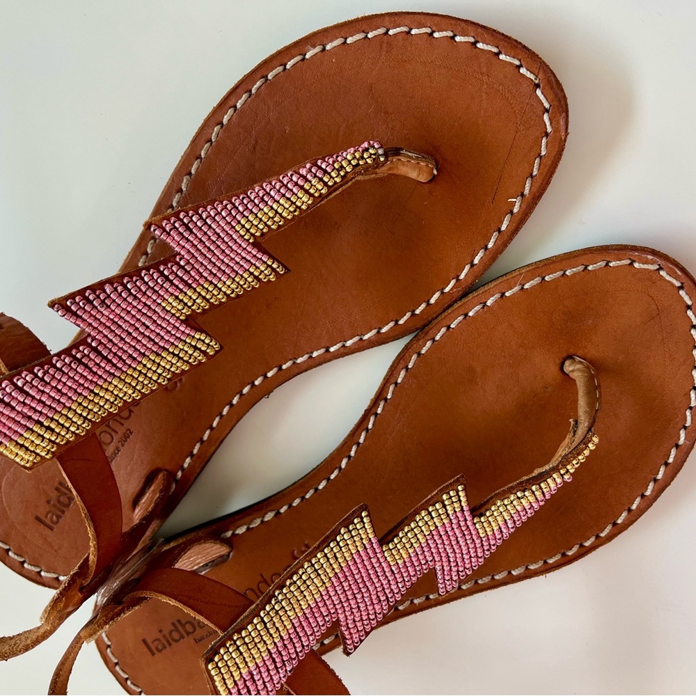 Anthropologie Laidback London Lightning Bolt Sandals• Sz 36 - Picture 3 of 16